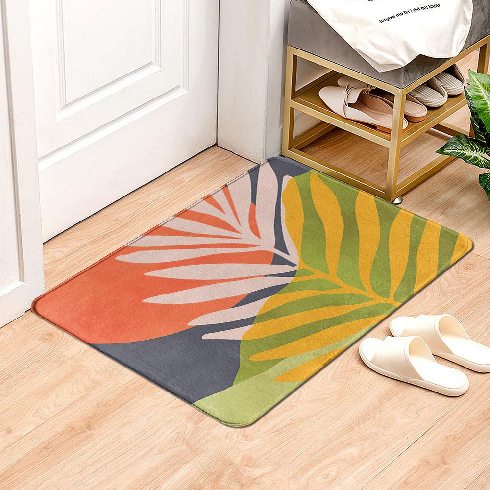 Коврик с рисунком тропических растений, дверной коврик, домашний впитывающий коврик, влагостойкий для крыльца, спальни