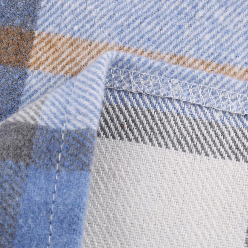 Fashion Women's Casual Loose Grinding Wool Plush Plaid Long-sleeved Jacket Overcoat