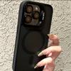 Роскошный чехол для телефона Magsafe с беспроводной зарядкой для iPhone 11 12 13 14 15 Pro Max Plus, магнитный матовый кронштейн, защитный чехол для объектива