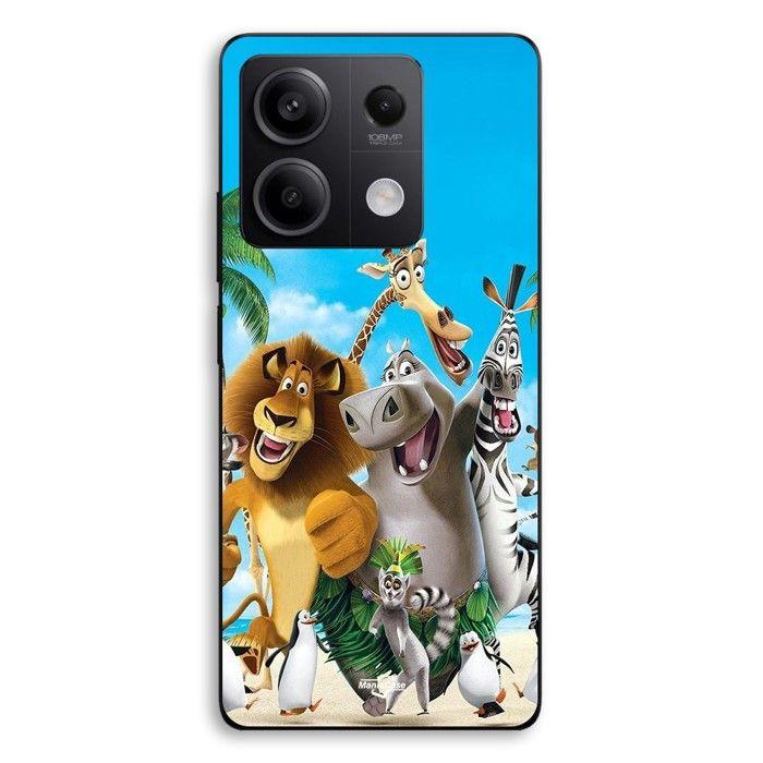 Coque de téléphone - MANIACASE - Xiaomi Redmi Note 13 5G - Silicone TPU - Madagascar Anime - Noir