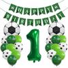 Digital Football Decoration Set, Children's Aluminum Film Balloon Football Birthday Party Set Decoration Supplies