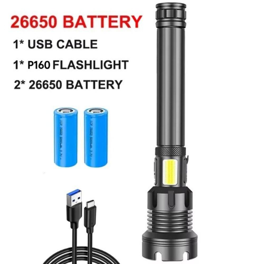 Светодиодный фонарь XHP160 Самый мощный 8-ядерный USB-перезаряжаемый фонарик с зумом Батарея 26650 Защитный ручной фонарь для кемпинга Охоты