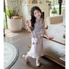 Girls' Neo-Chinese Style Vest and Skirt Set