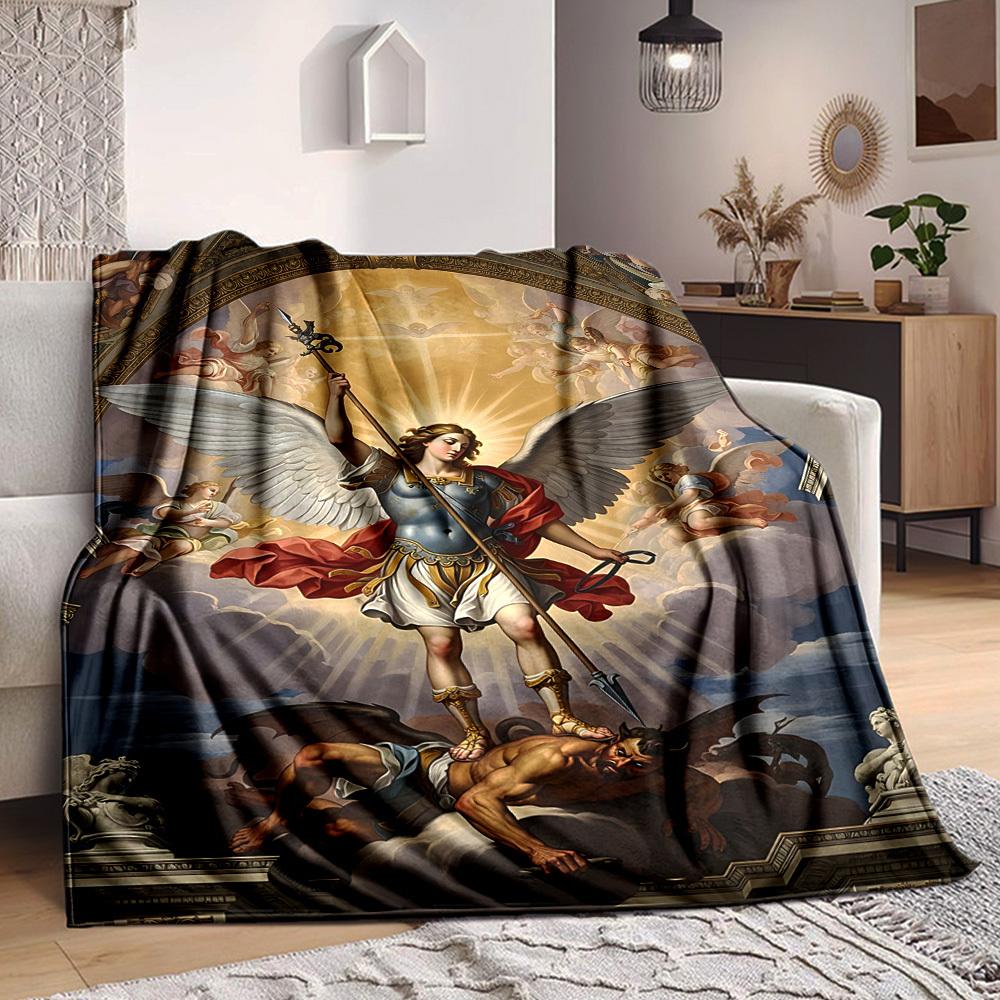 1PC Divine Battle Blanket, Soft Warm All-Season Throw for Sofa, Bed, Car, Office, Vibrant Colorful Design, Durable & Cozy Gift for Home Decor, Cozy Ho
