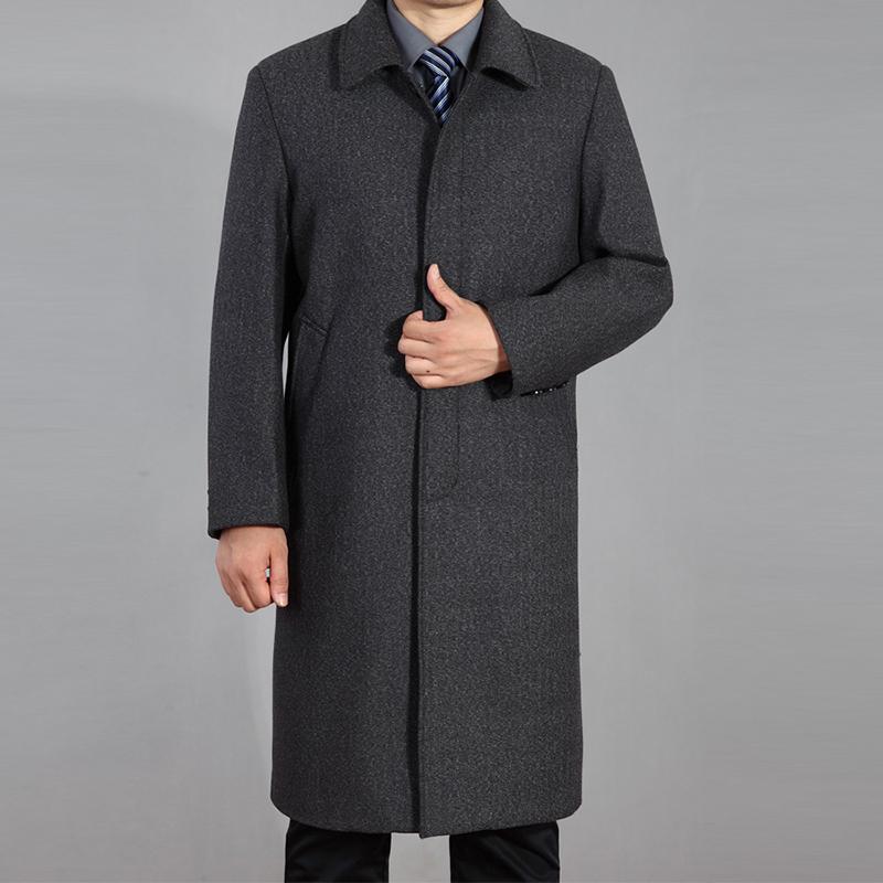 Мужское шерстяное пальто, осеннее мужское шерстяное пальто, зимняя шерстяная длинная куртка, длинное пальто