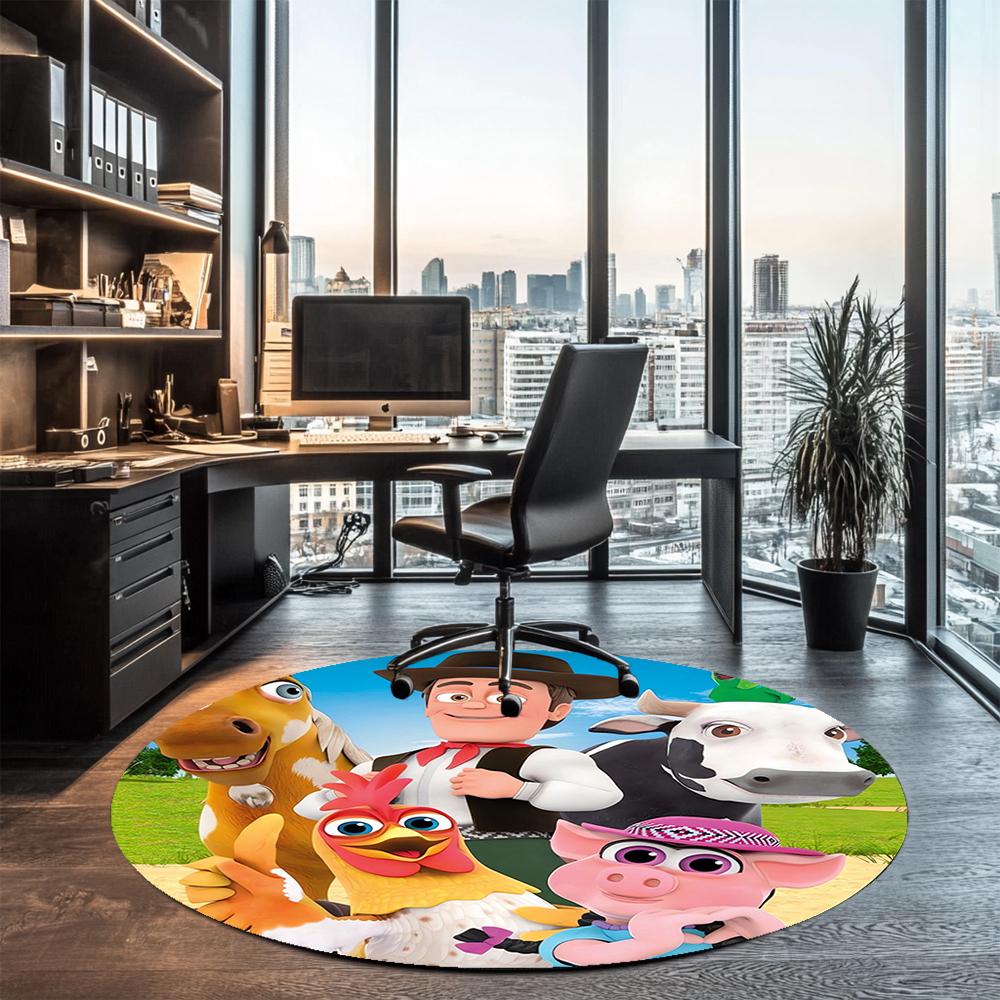 La Granja de Zenón Printed Round Rug Carpet Chair Rug Area Rug Entryway Doormats,for Office Chair Living Room Bedroom Kitchen Room.