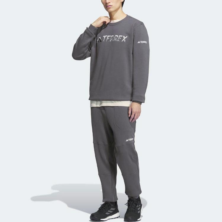 adidas Спортивные брюки из футера Вязаные спортивные штаны Мужские Угольно-серые (унисекс) Трикотажные брюки IW3910