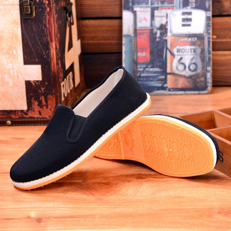 Старые пекинские тканевые туфли, всесезонная рабочая обувь, мужская обувь, ленивые туфли с одной педалью, полотенечные туфли, повседневная обувь для водителя и повара