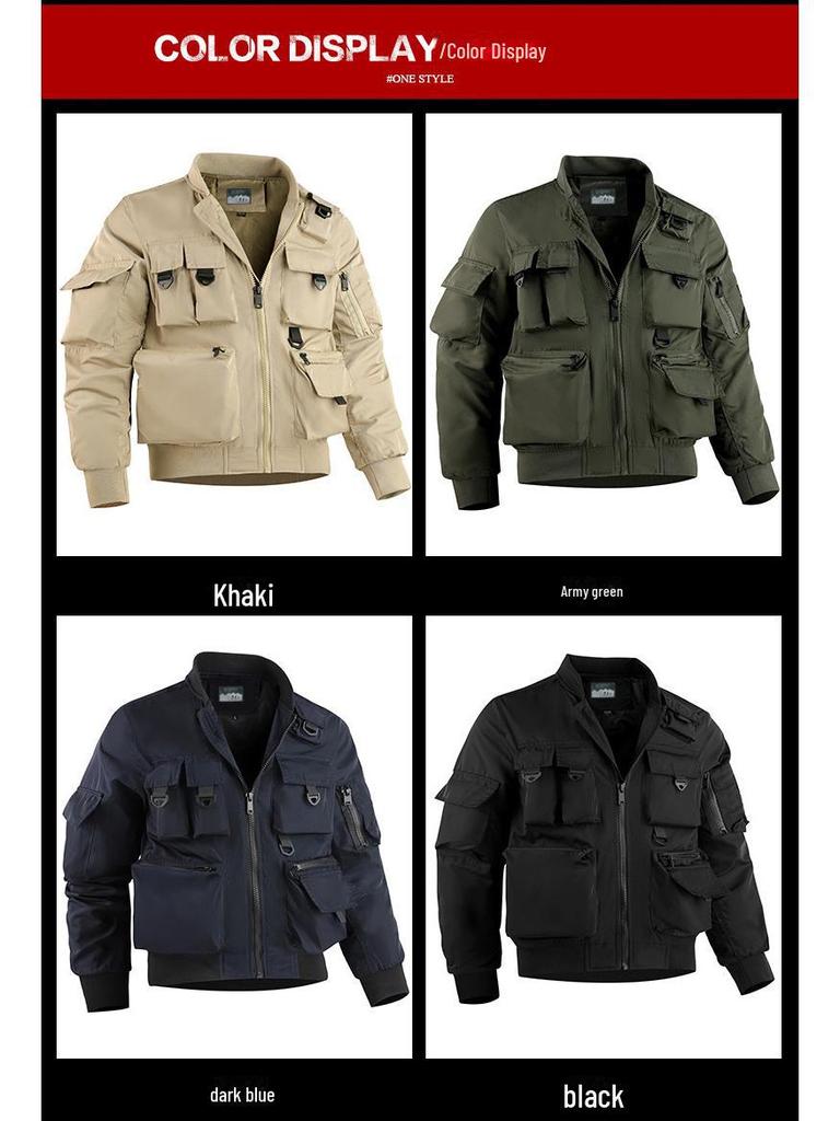 Men's Waterproof Multi-Pocket Outdoor Jacket for Spring and Autumn Camping