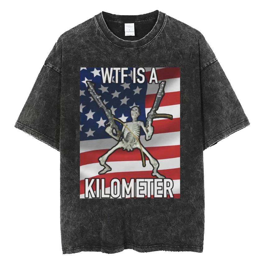 Mens Clothes Tee Shirt Homme TShirts Men Autism Skeleton Meme Human Funny Skull Washed Short Sleeved Round Neck Yk Tshirt