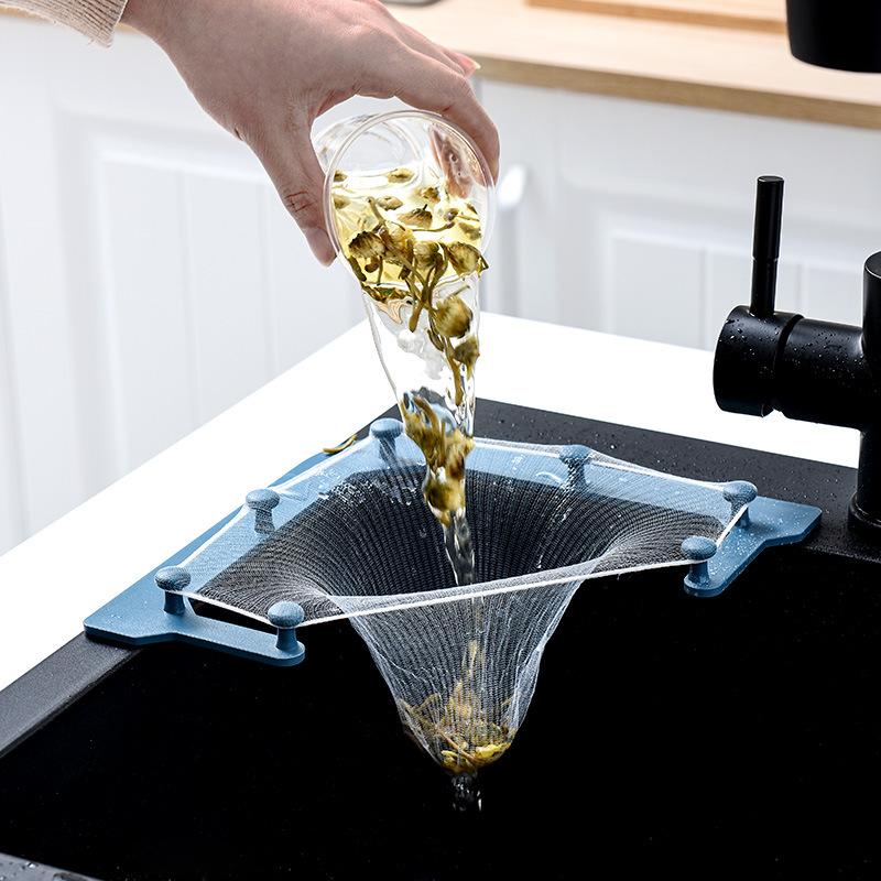 50/100pcs Portable Draining Basket Sewer Triangular Strainer Filter Ort Drain Net Disposable Kitchen Sink Bag With Rack