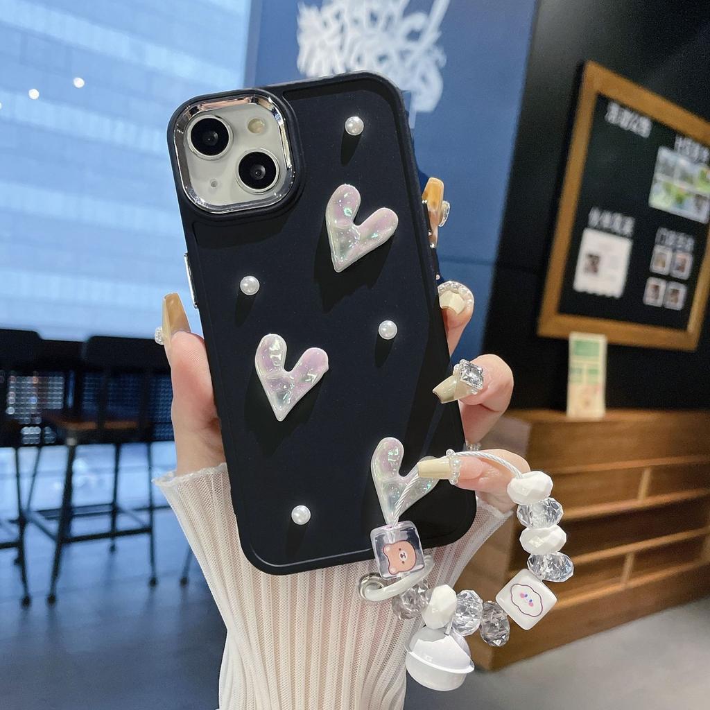 Подходит для Apple 15PROMAX Металлическая фоторамка Tpu Жемчужная любовь Чехол для мобильного телефона IPhone 7 16 Защитный чехол