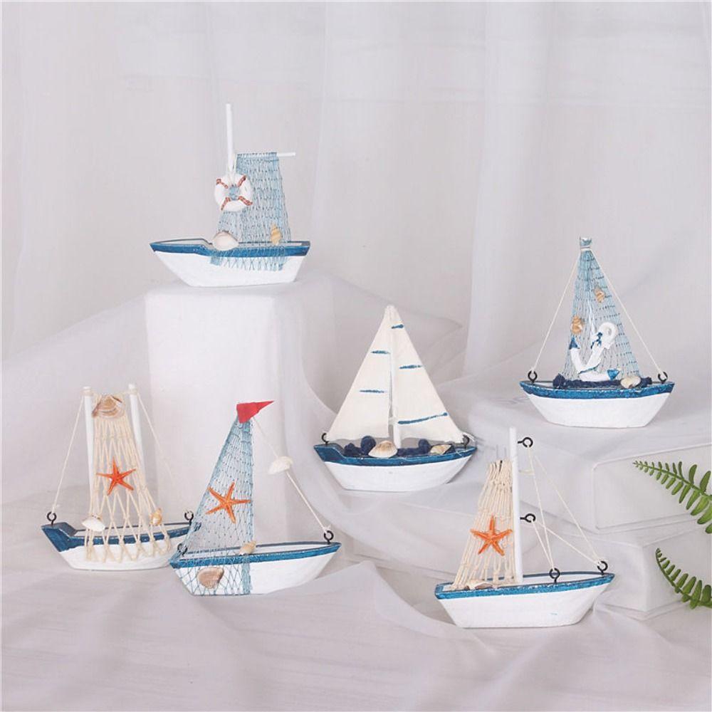 Decoration Photo Props Micro Landscape Sailing Sailing Model Miniature Figurines Sailboat Ornaments