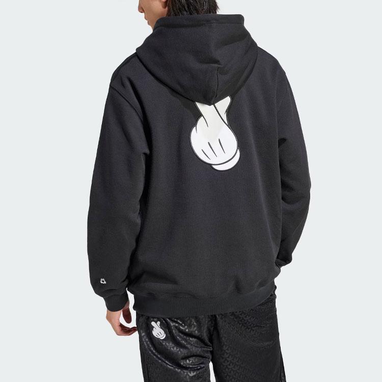 adidas Мужская толстовка Originals X с аппликацией Микки Мауса и мультяшным принтом на спине, черная IY2274