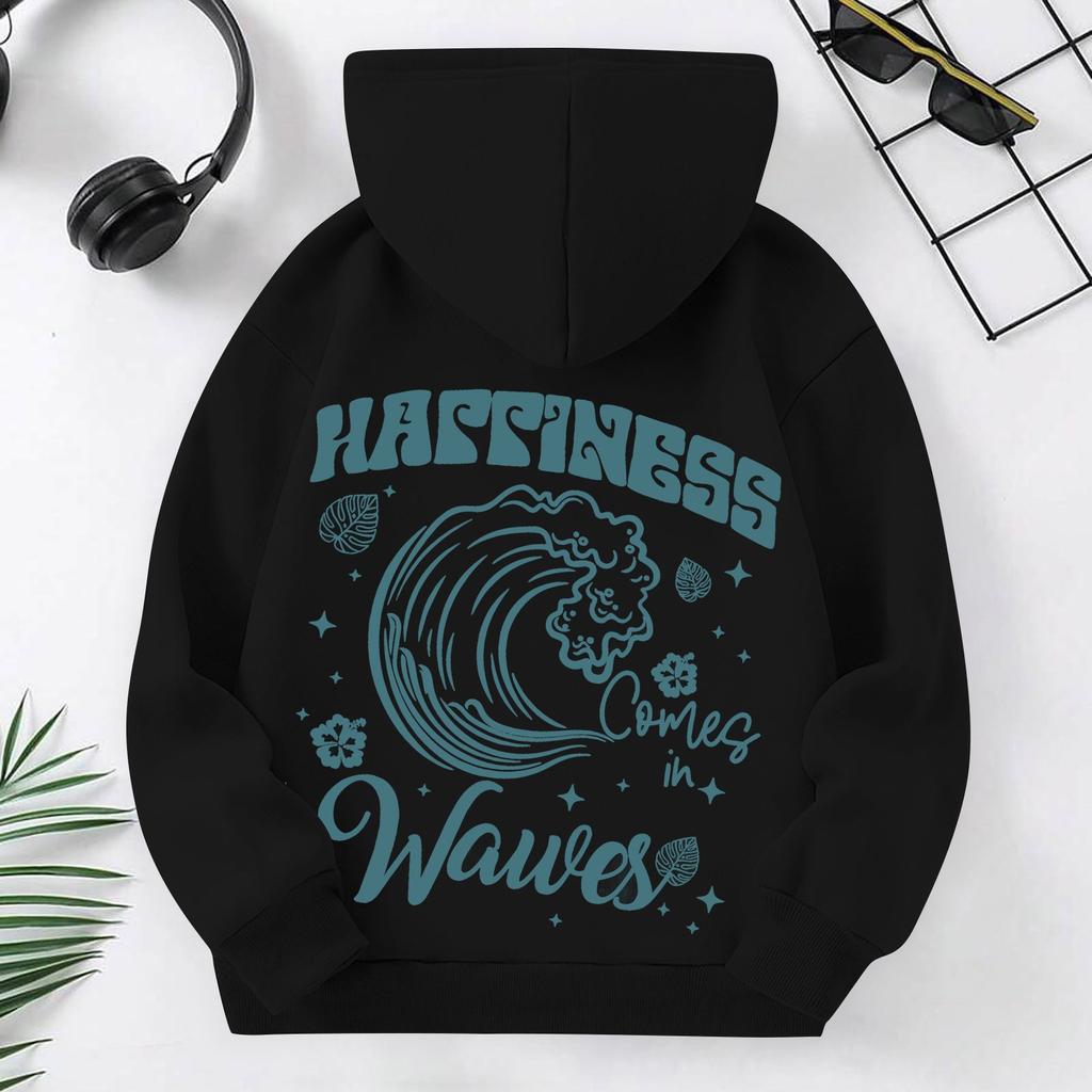 Детские толстовки, свободная спортивная рубашка с капюшоном и принтом, модная спортивная рубашка