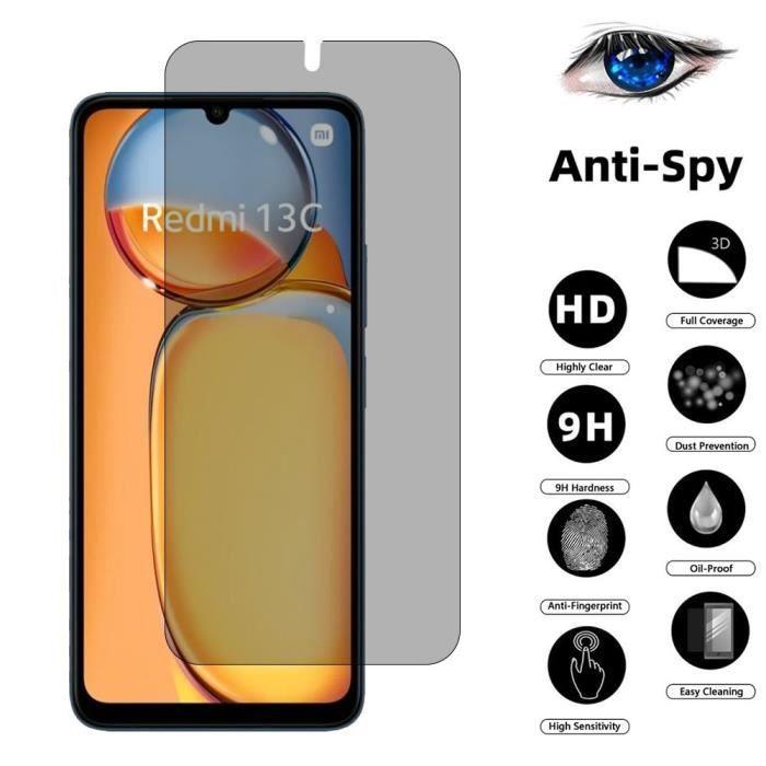 3 Verre Trempé Anti-espion pour Xiaomi Redmi 13C Vitre Protection