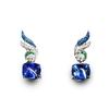WUIHA Vintage 925 Sterling Silver Lab Sapphire Emerald High Carbon Diamonds Drop Dangle Wedding Earrings Fine Jewelry Wholesale