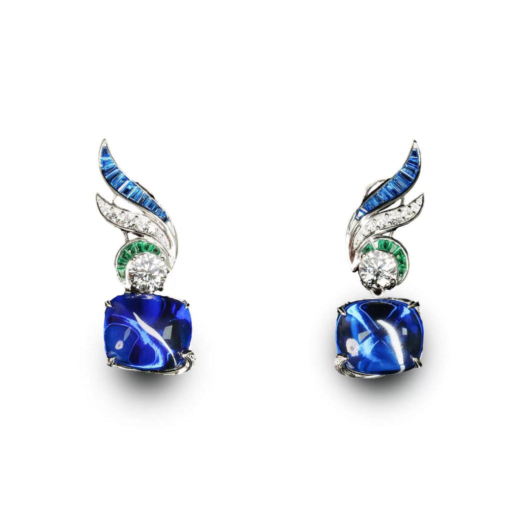 WUIHA Vintage 925 Sterling Silver Lab Sapphire Emerald High Carbon Diamonds Drop Dangle Wedding Earrings Fine Jewelry Wholesale