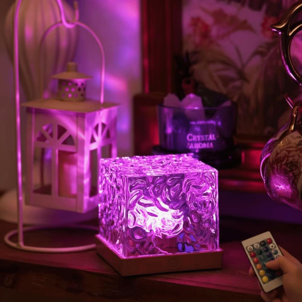 RGB Color Changing Water Wave Projector Light Cube Atmosphere Lamp Gift for Couple
