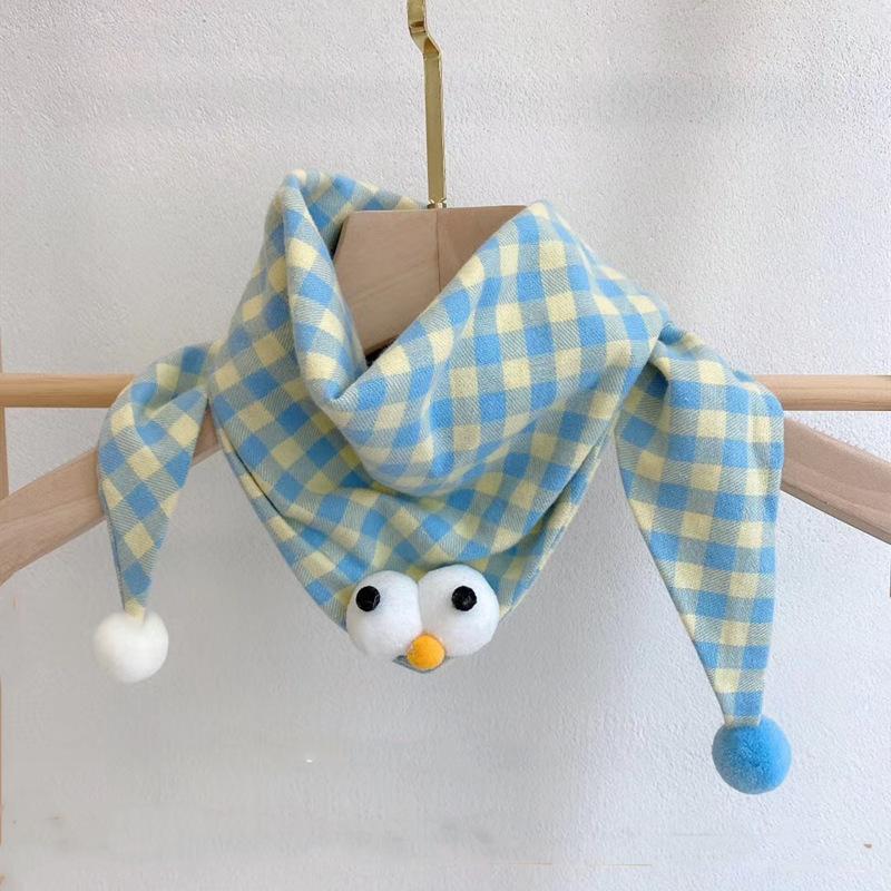 Хлопковый детский треугольный шарф, осенне-зимний теплый ветрозащитный шейный платок, детское полотенце, милый детский шарф с рисунком для мальчиков и девочек