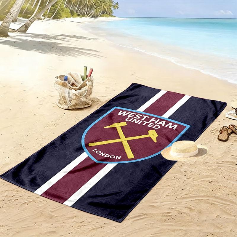 West Ham logo Print Beach Towel, Large Soft Quick Dry Towel for Beach Camping Swimming