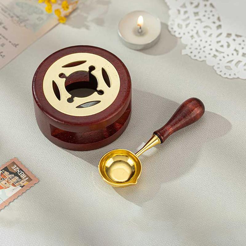 Набор для сургуча, деревянная печь для плавления воска, печь с нагревательной ложкой, нагреватель для плавления восковых шариков, принадлежности для печати на воске