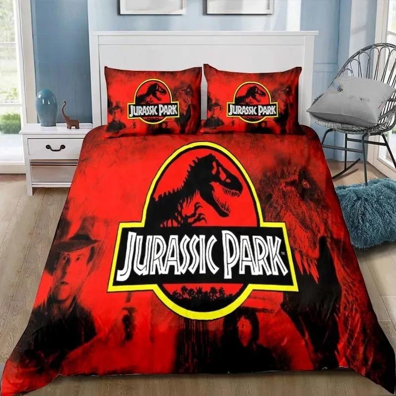 Dinosaur Jurassic Park 3D Print Bedding Collection Single Twin Full Queen King Size Bed Collection Adult Kid Bedroom Bedding Gift