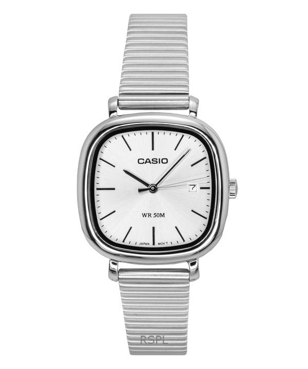 Casio Стандартные аналоговые женские часы из нержавеющей стали с серебристым циферблатом, кварцевые, LTP-B166D-7AV