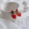 Sweet Lovely Girls Strawberry Heart Cute Fashion Jewelry Ear Stud Earrings Dangle Earrings