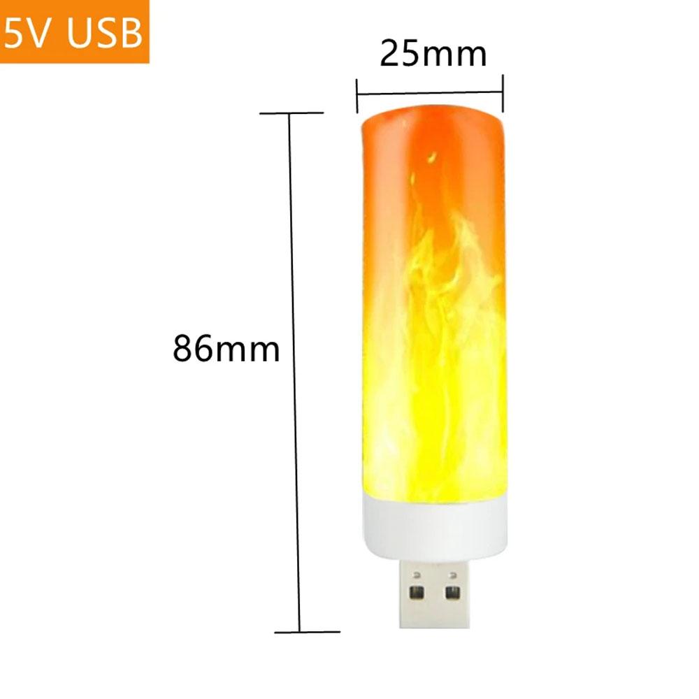 5 В USB LED Динамический Эффект Пламени Вспышка Атмосферный Свет Пламя Пламя Свечи Огни Портативная Книжная Лампа Кемпинговое Освещение Украшение Спальни