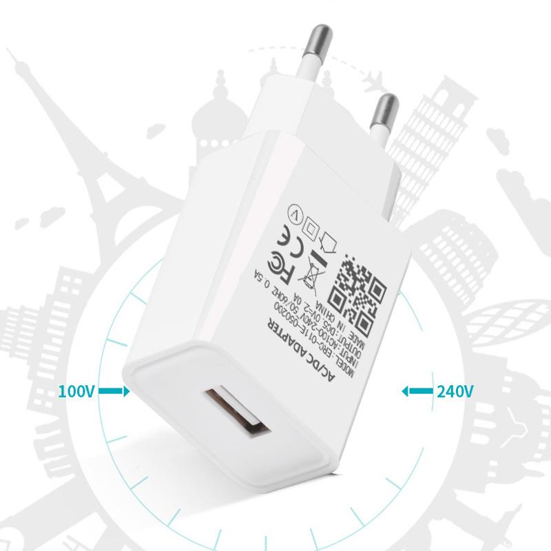 Адаптер для зарядного устройства телефона Samsung Galaxy S21 S20 FE Ultra A21 S A51 A71 A50 A70 A30 EU Plug Travel Wall Charger 2A Fast Charge