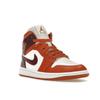 Air Jordan 1 Mid Dusty Peach Женские кроссовки Оранжевый Night-Maroon Sail BQ6472-200