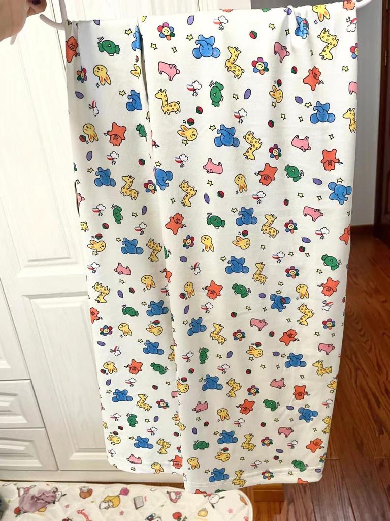 Женские летние пижамные штаны с кондиционером в корейском стиле - свободная повседневная одежда для отдыха с принтом животных