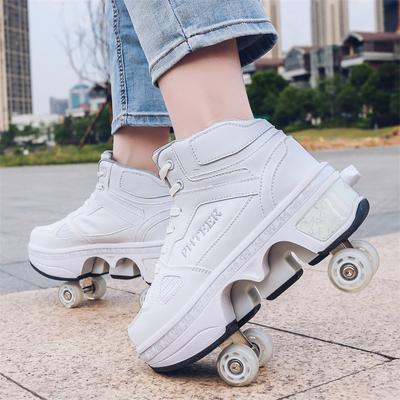 Обувь Runaway Shoes Четырехколесная обувь для мальчиков и детей Обувь с колесами Обувь для девочек для катания на коньках Двойная деформированная обувь для ряда колес