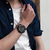 Men's Army Sports Chronograph Quartz Watches Leather Strap Luminous Waterproof Wristwatch Man Relogios Clock 2094 Silver