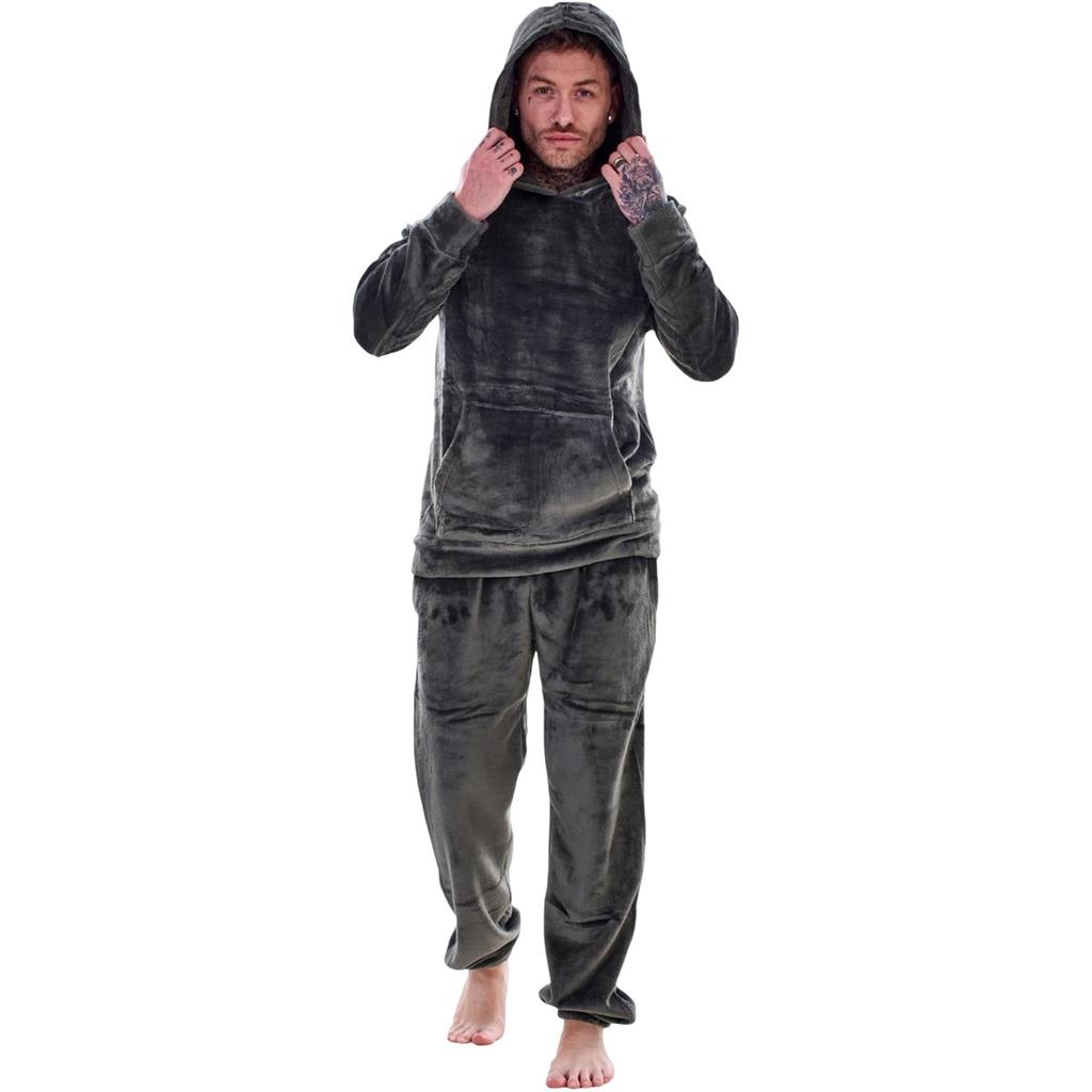 Keanu Men's Fleece Hooded Pyjama Set