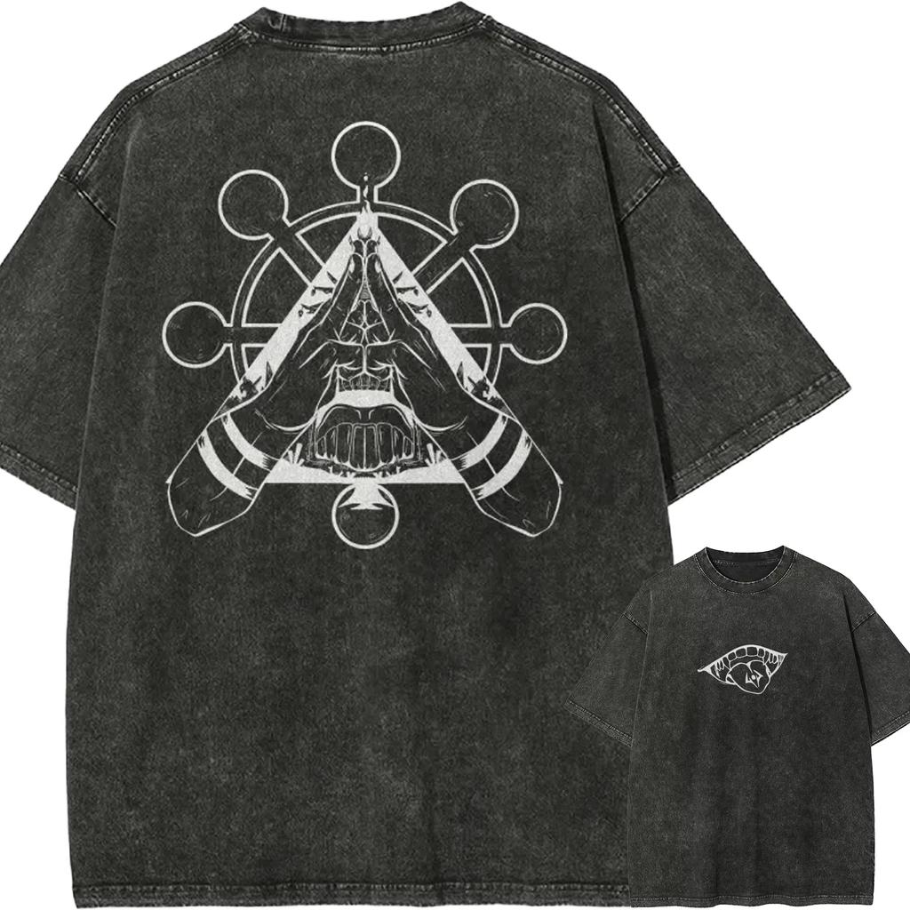 Ryomen Sukuna Malevolent Shrine TShirt Jujutsu Kaisen Domain Expansion Tee Vintage Washed Hip Hop Retro Anime Men Streetwear