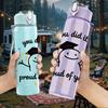 1PC You Did It Proud Of You Print 750ml Color Plastic Sports Water Bottle Leakproof Flip Straw Lid Suitable for Sports Office Home Use