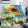 1Pc Hamtaro Print Flannel Blanket, High quality Comfortable for All Seasons, Home Decor, Warmth and Comfort, Perfect for Christmas Gifts