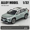 Цзяе 1:32 RAV4 Литой шестидверный внедорожник Игрушечная модель со звуком и светом