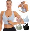 Shockproof Front Zipper Sports Bra for Women Gathered Anti-Sagging Fitness Plus Size Bra for Seamless Back