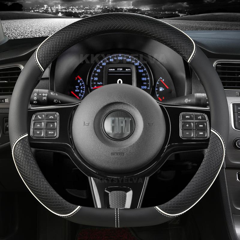 Чехол на руль автомобиля из ПУ кожи 38 см 15" для Fiat Tipo Fullback Strada Toro Doblo Freemont Bravo Stilo Автоаксессуары
