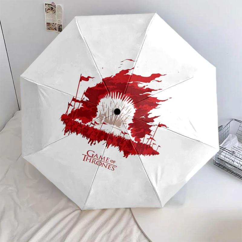 1 шт. Автоматический складной зонт - Мультяшный узор, Портативная и складная конструкция с 24 спицами, Рождественские и новогодние подарки