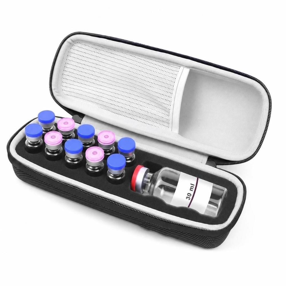 Reusable Insulin Vial Carrying Case Precut Foam Slot Peptide Storage Organizer Home Use