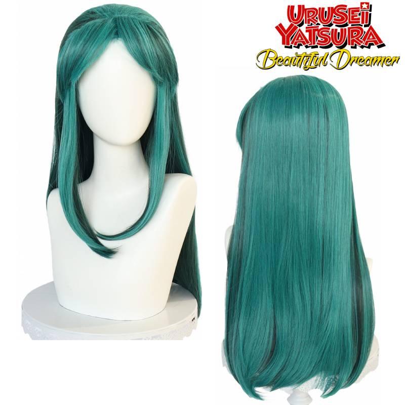 Lum Lamu Long Green Cartoon Cosplay Wig For Any Face Shape