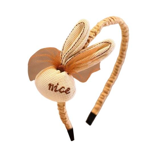 Повязка на голову для девочек, 3D цветок, бант, декор в виде кролика, противоскользящая легкая детская повязка для волос, головные уборы, аксессуары для волос, подарок на день рождения