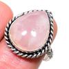 Кольцо из серебра 925 пробы с натуральным розовым кварцем, размер 8 l9c22
