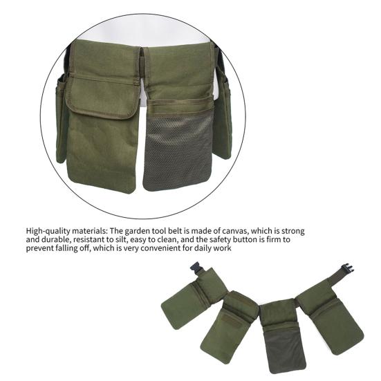 Поясная сумка для садовых инструментов с регулируемыми карманами, вместительная, легкодоступная сумка для хранения, органайзер для садовых инструментов