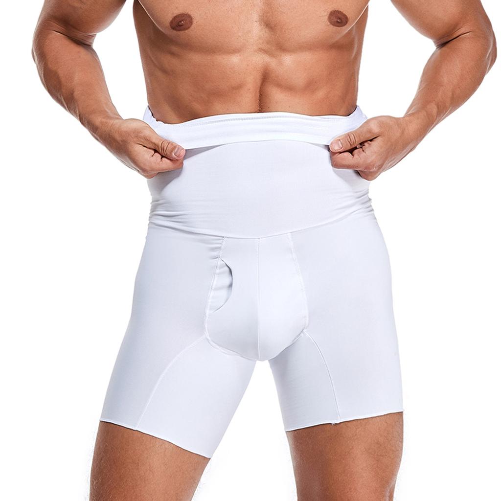 Men Shapewear Tummy Control Slimming Shorts High Waist Training Compression Body Shaper Abdomen Underwear Boxer Briefs