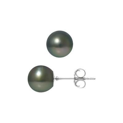 Boucles d'Oreilles - Pearls & Colors - Perles De Culture Tahiti 8-9 Mm - Argent 925 - Garantie 2 Ans - Écrin Prestige